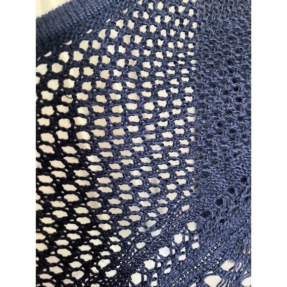Lane Bryant Sweater Women 22 Blue Knit Beach Neutral Coverup Summer Office Cozy - Picture 5 of 12
